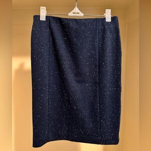Ann Taylor Blue Silver Pencil Skirt Knee-Length Work